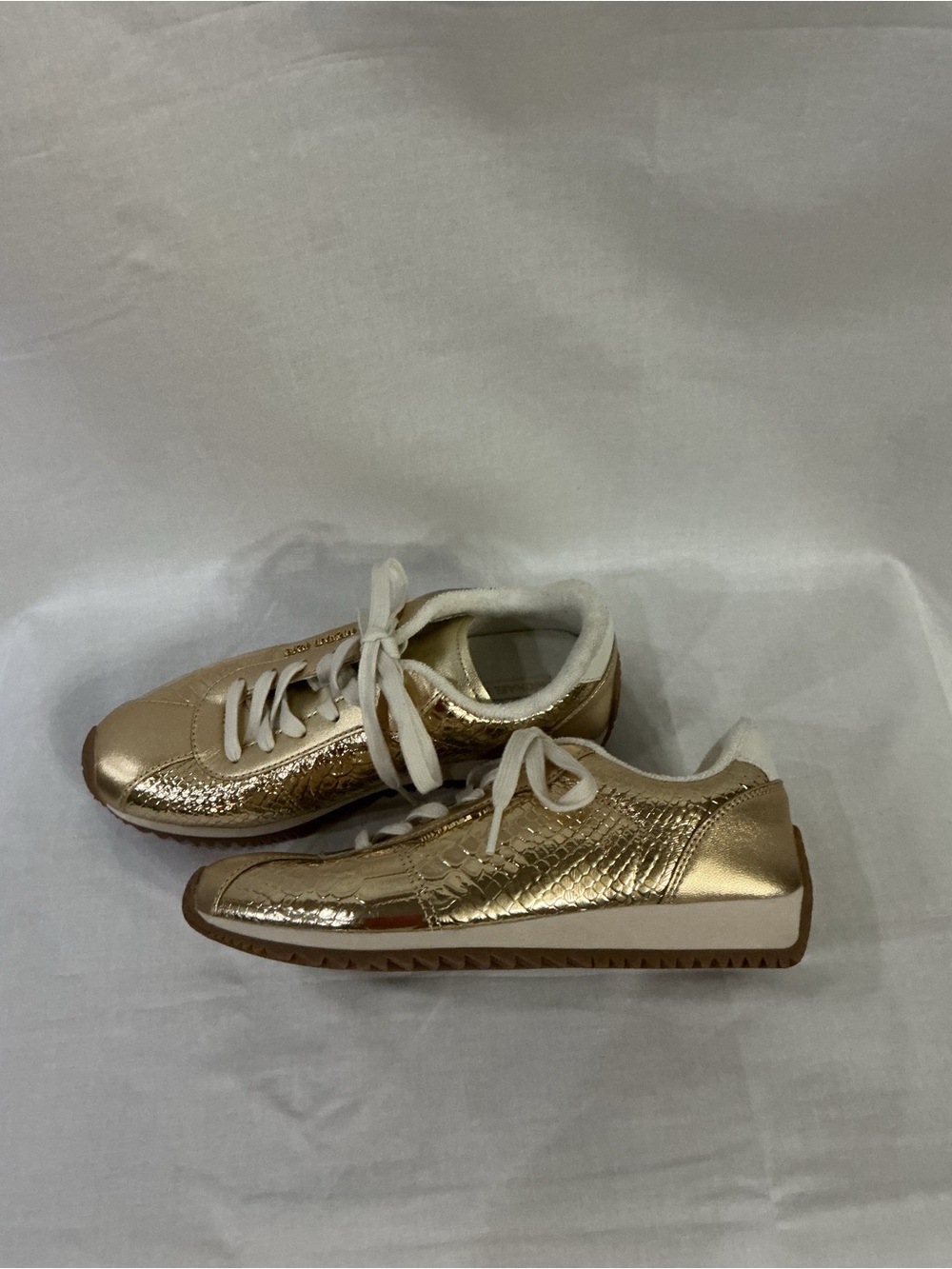 Michael Kors Women’s Rhodes Leather Metallic Gold Low-Top Sneakers